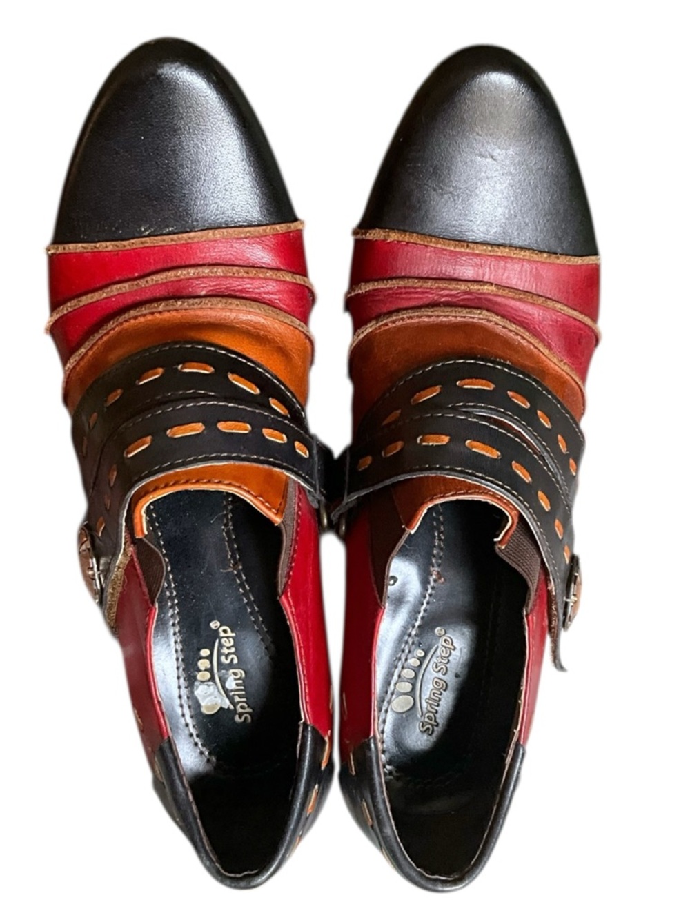 Spring Step (L'Artiste) Wondrous Ankle Booties Shoes Leather Heels Sz 39 / 8.5 - Picture 4 of 14